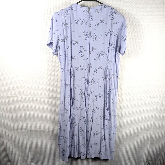 Positive Attitude 12P Vintage 90s Floral Rayon Midi Dress Lavender Sri Lanka - Picture 4 of 4